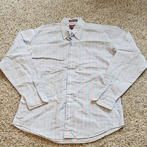 Classic Striped Dress Shirt in Blue and Pink